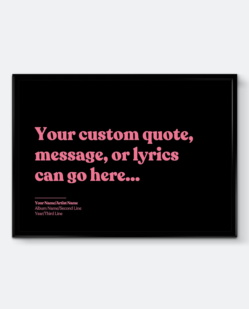 Personalised Lyrics Print #2