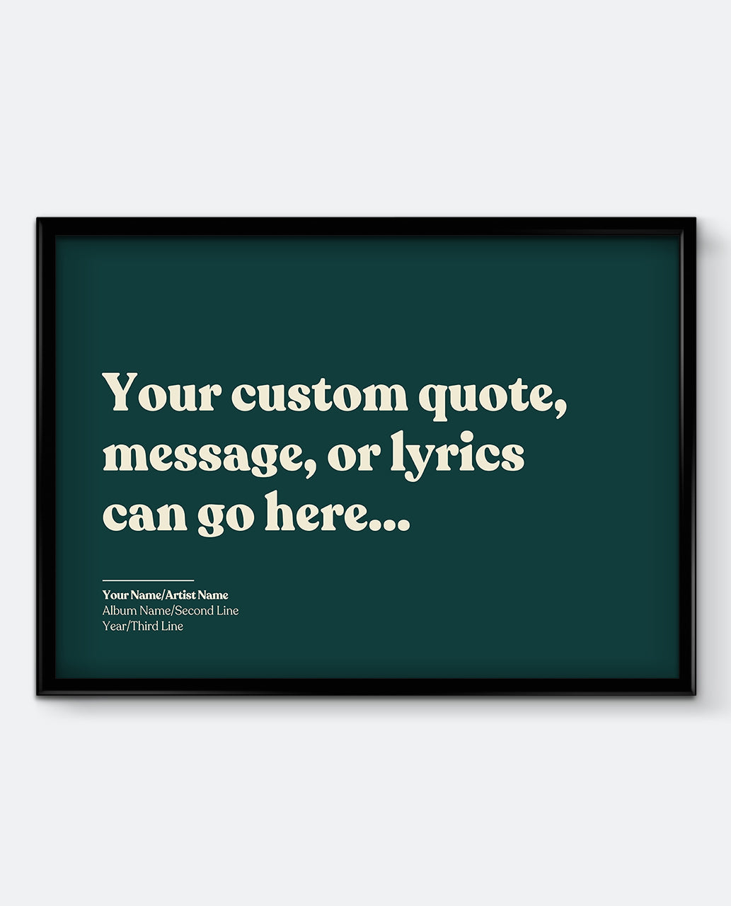 Personalised Lyrics Print #2