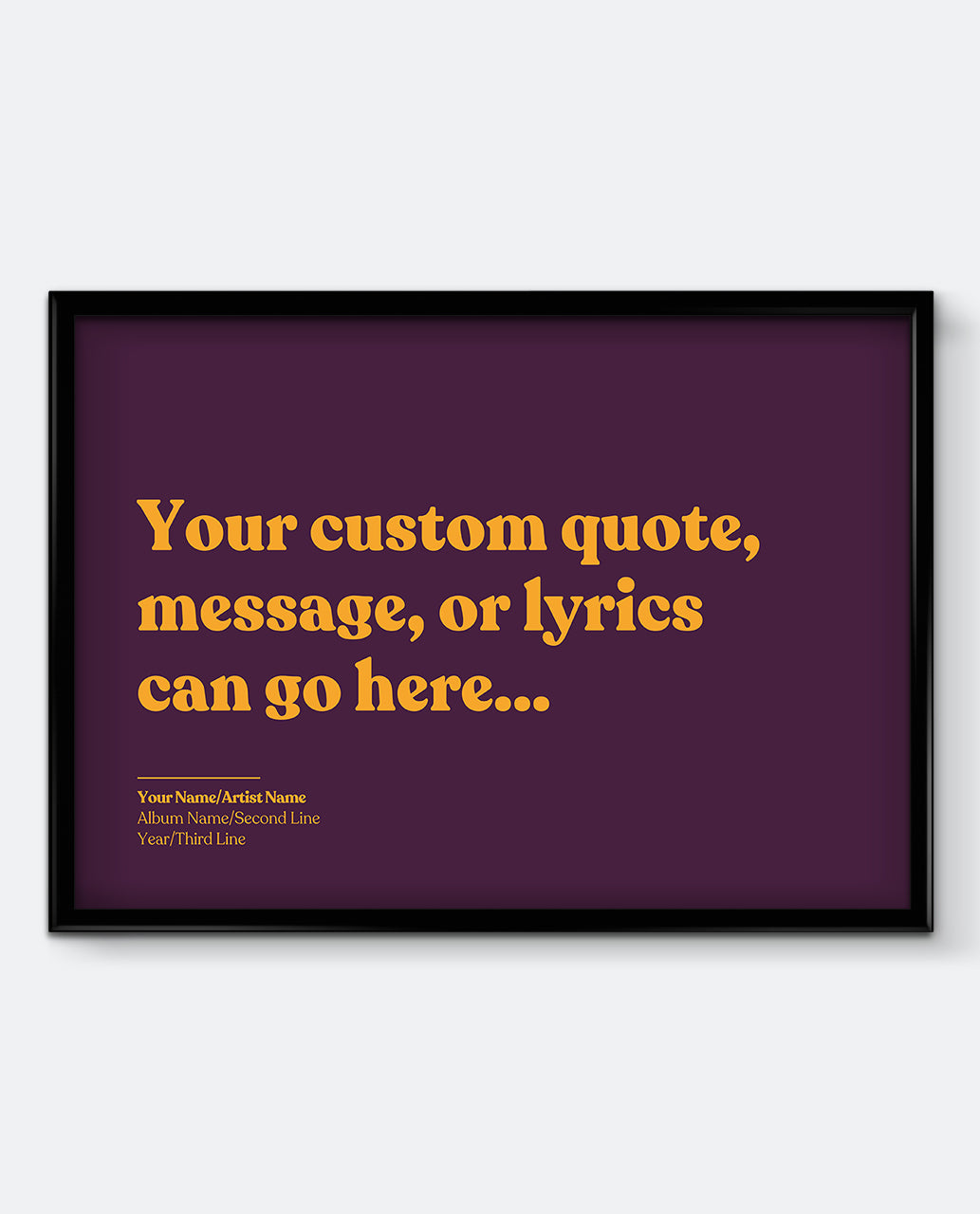 Personalised Lyrics Print #2