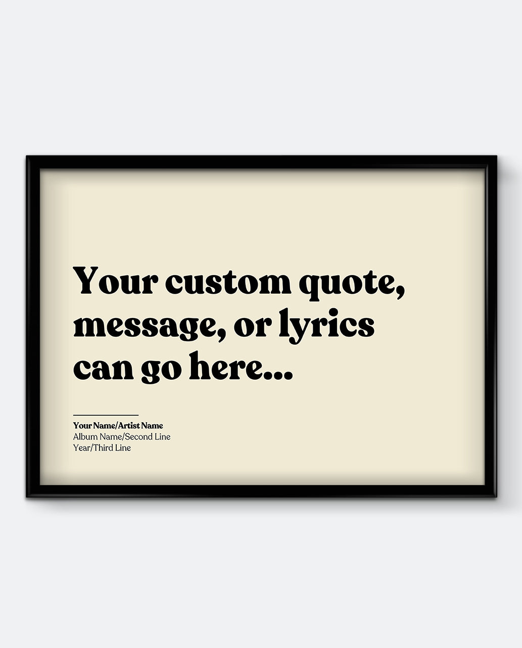 Personalised Lyrics Print #2