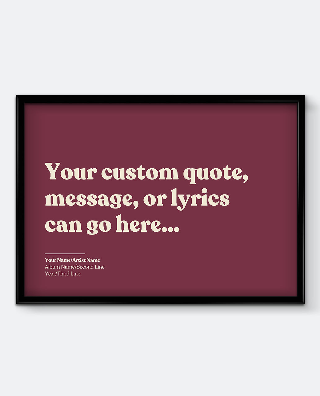 Personalised Lyrics Print #2