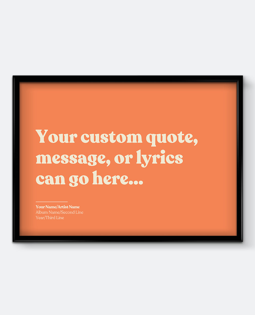 Personalised Lyrics Print #2