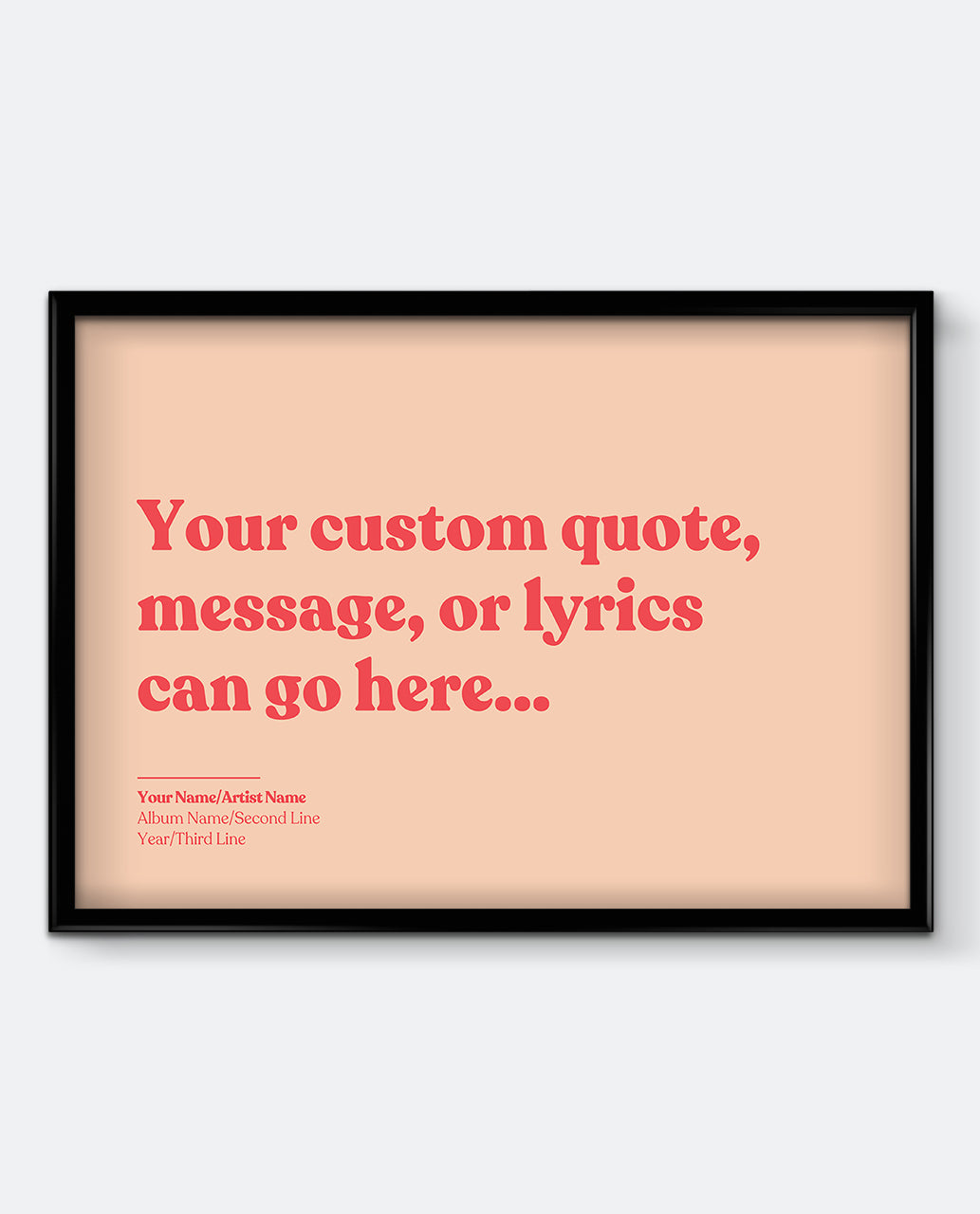 Personalised Lyrics Print #2