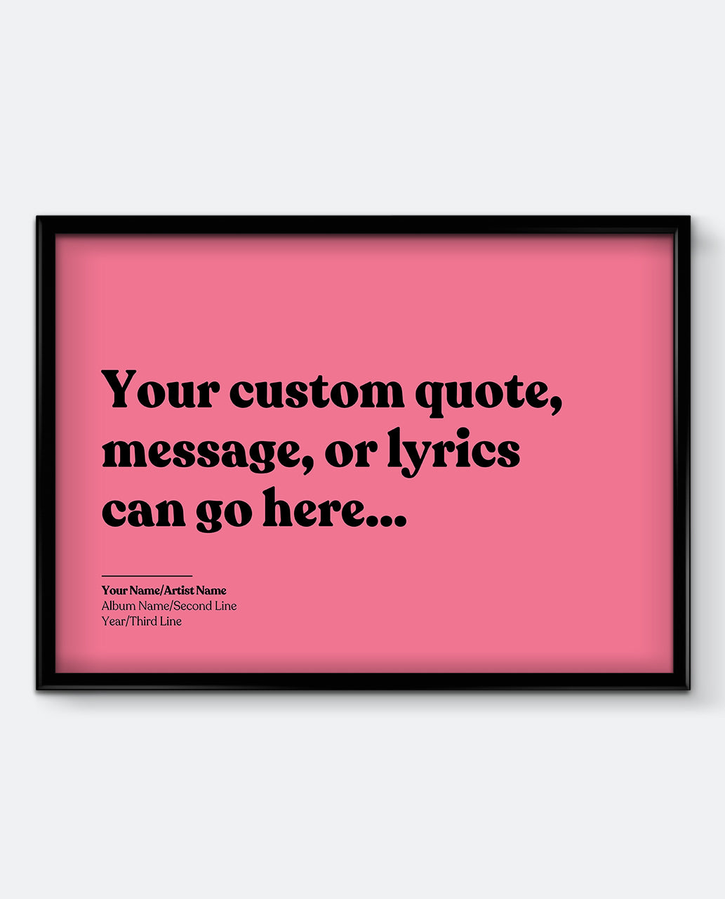Personalised Lyrics Print #2