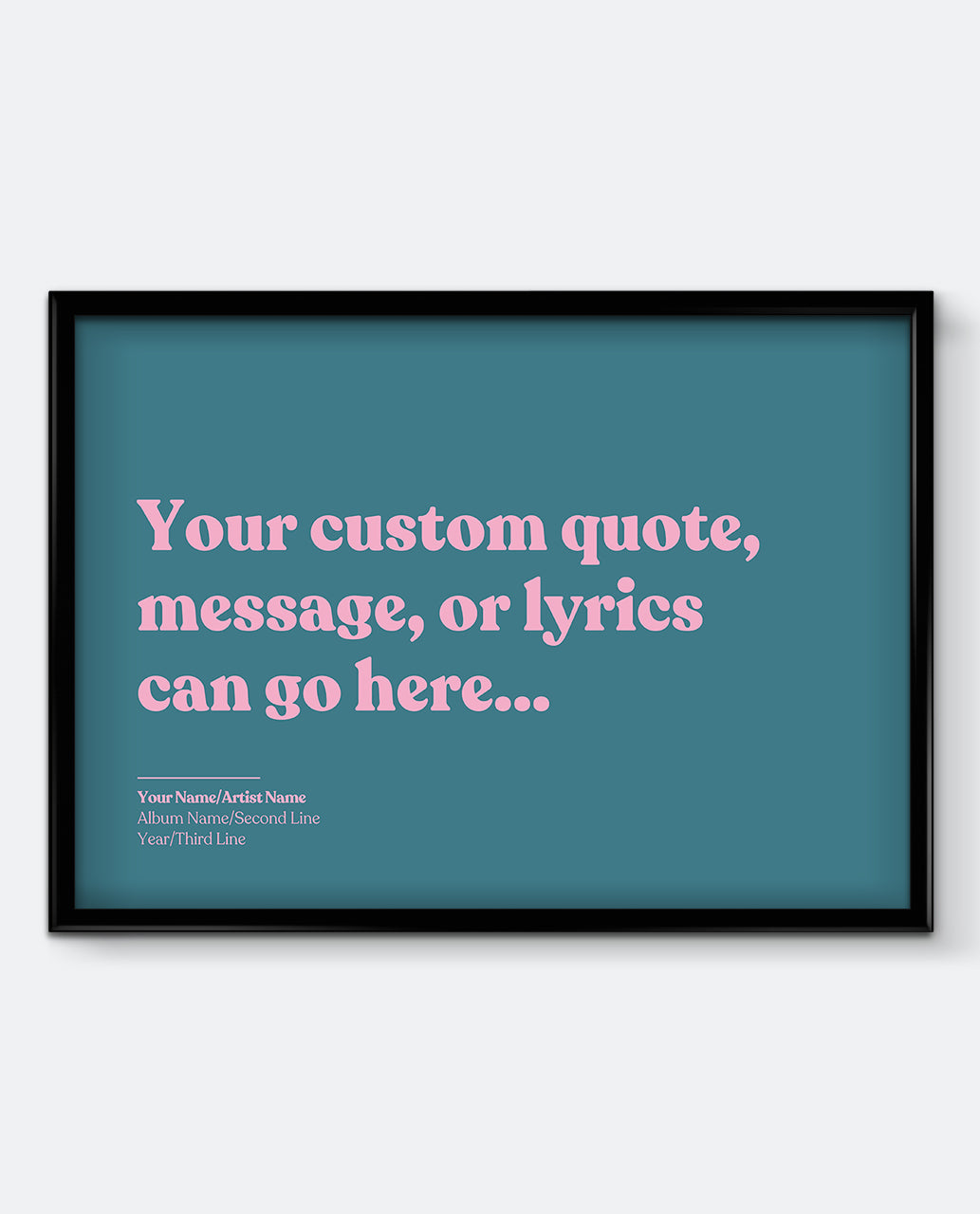Personalised Lyrics Print #2