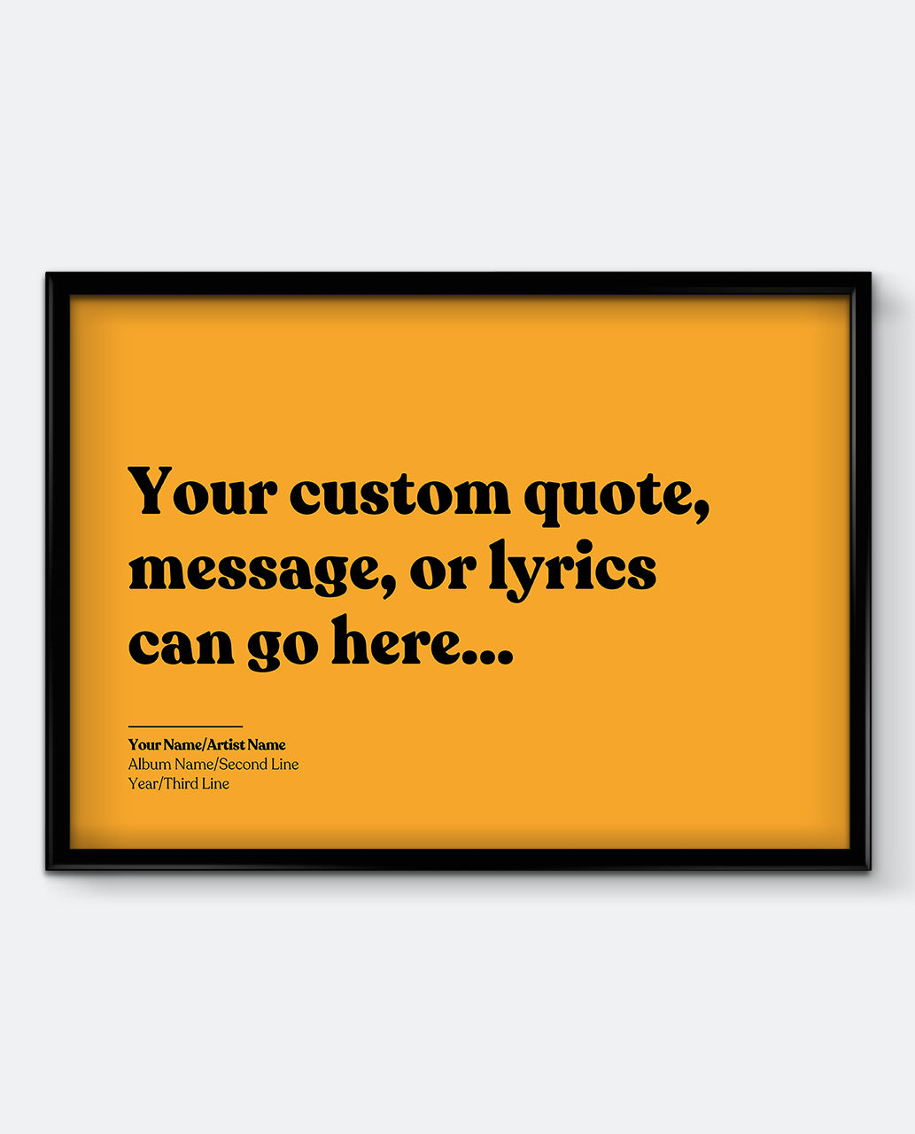 Personalised Lyrics Print #2