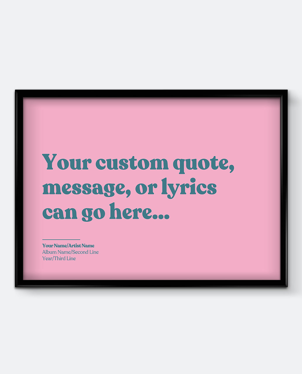 Personalised Lyrics Print #2