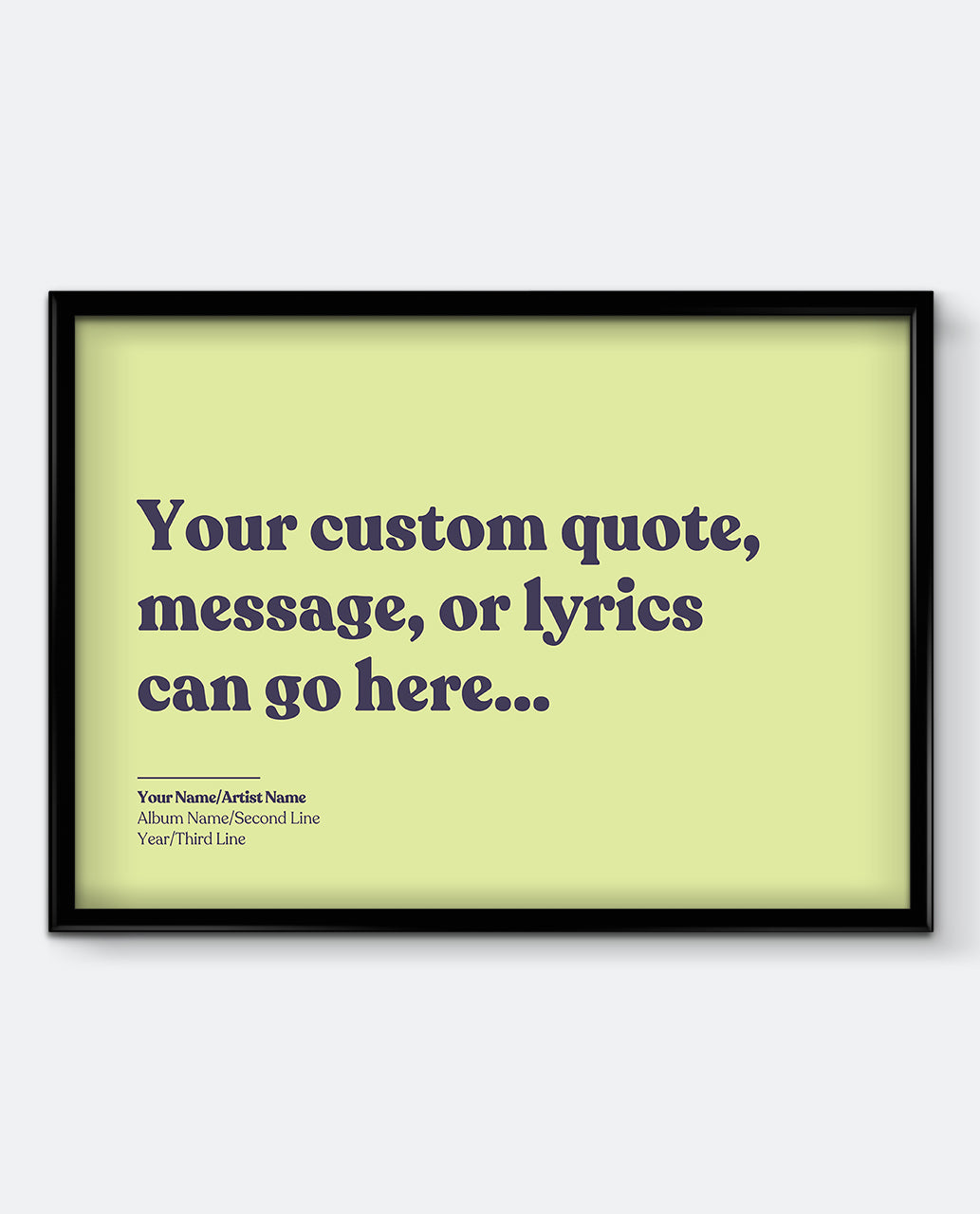 Personalised Lyrics Print #2