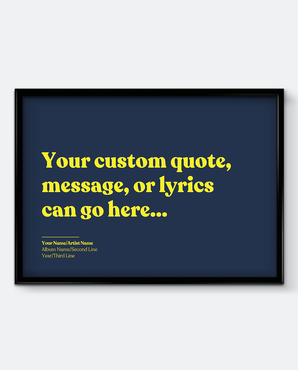 Personalised Lyrics Print #2