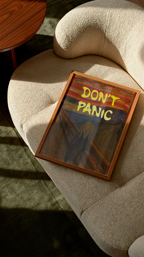 Don’t Panic Print – Funny Scream Painting Altered Art Print