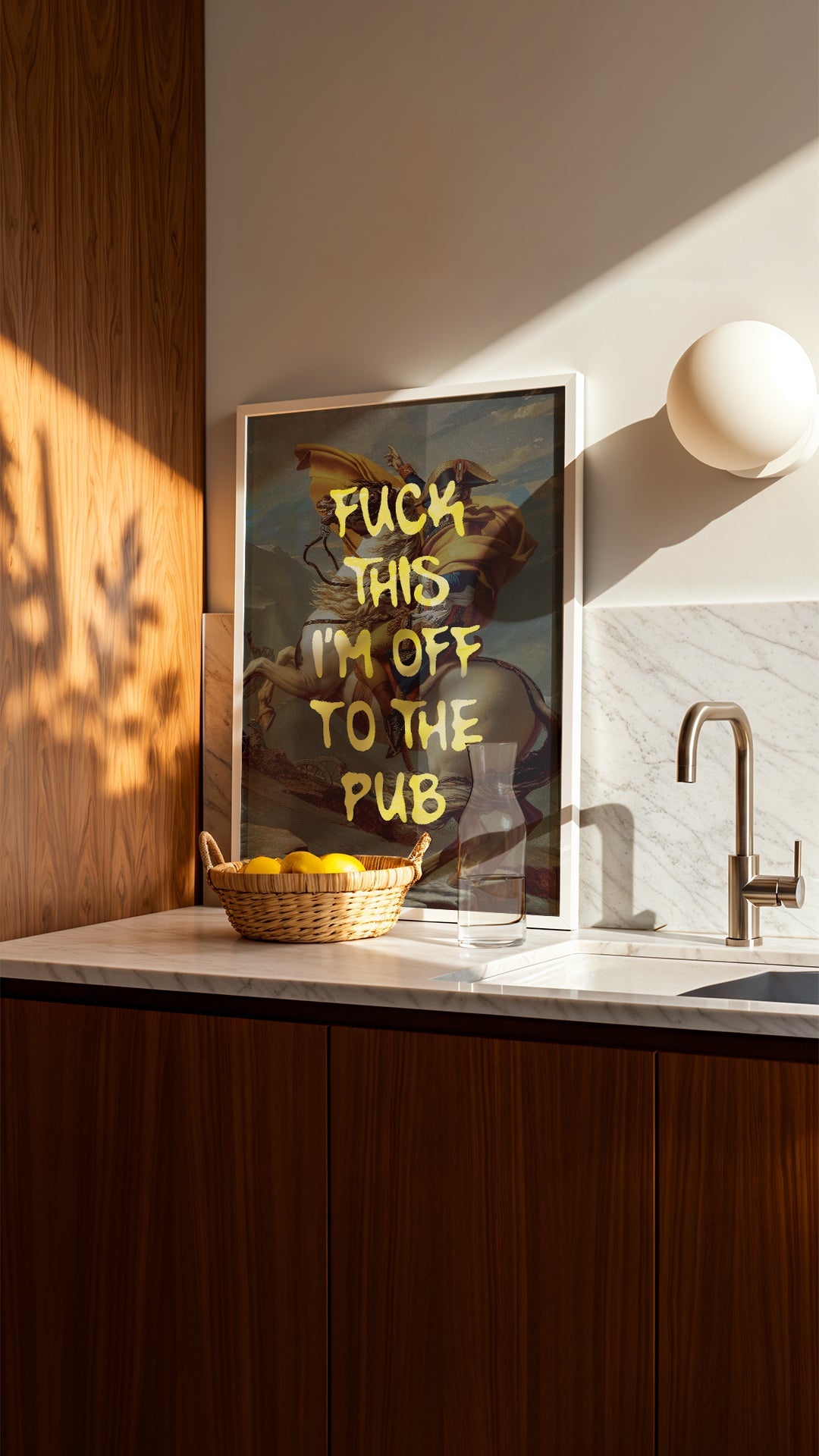 Fuck This I’m Off to the Pub – Napoleon Crossing the Alps Parody Print