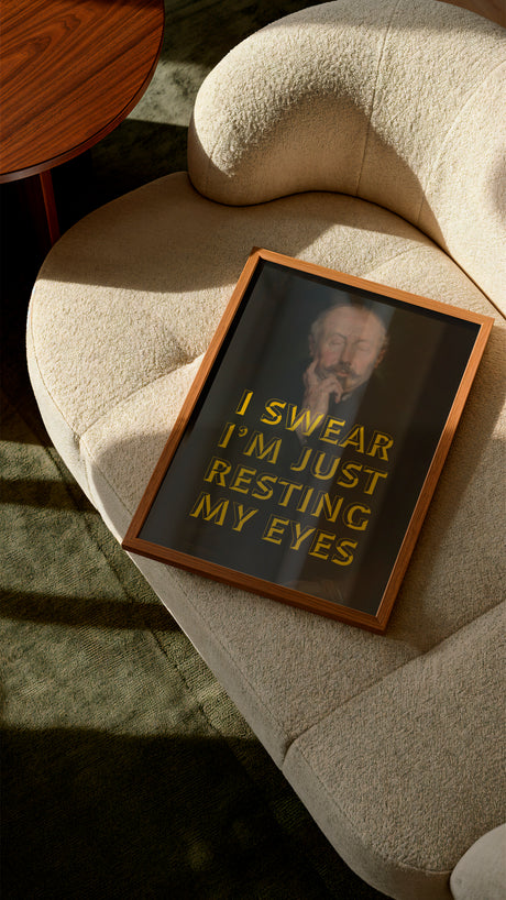 I Swear I’m Just Resting My Eyes – Vintage Portrait Humour Print
