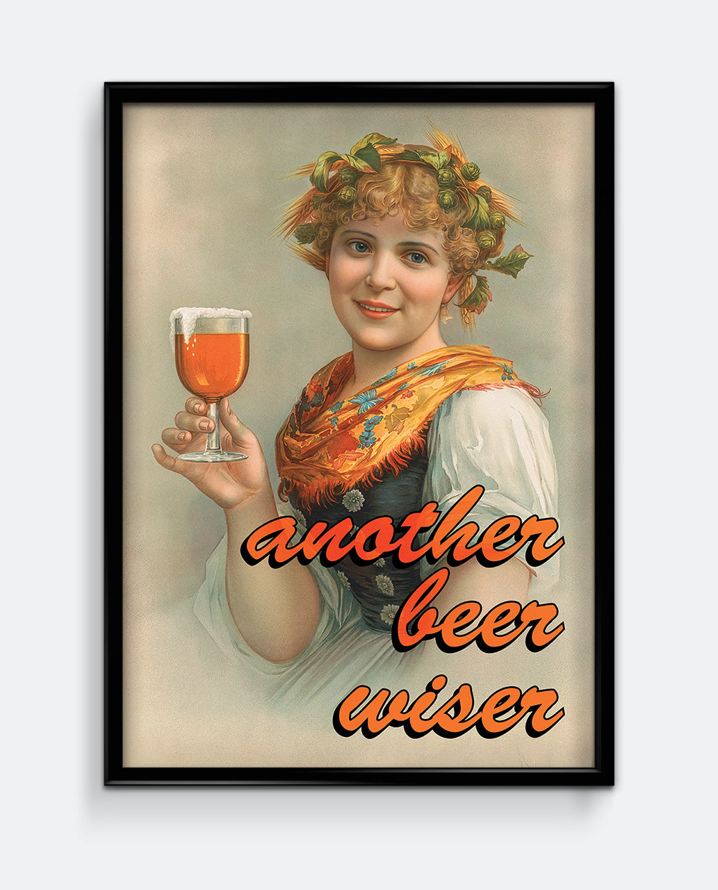 Another Beer Wiser – Vintage Style Beer Poster with Retro Portrait