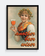 Another Beer Wiser – Vintage Style Beer Poster with Retro Portrait
