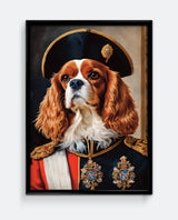 King Charles Spaniel Military Animal Portrait Art