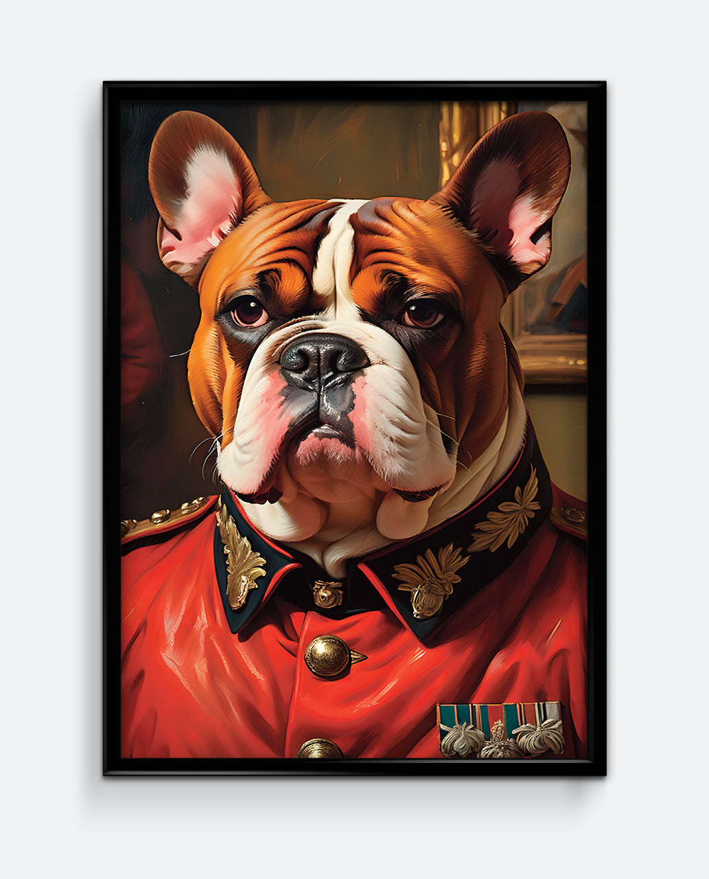 Bulldog Military Animal Portrait Art