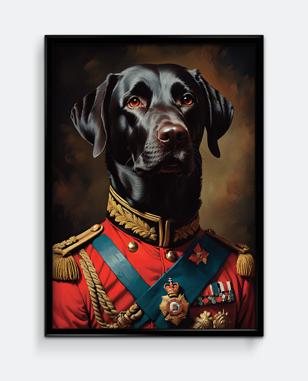 Labrador Military Animal Portrait Art