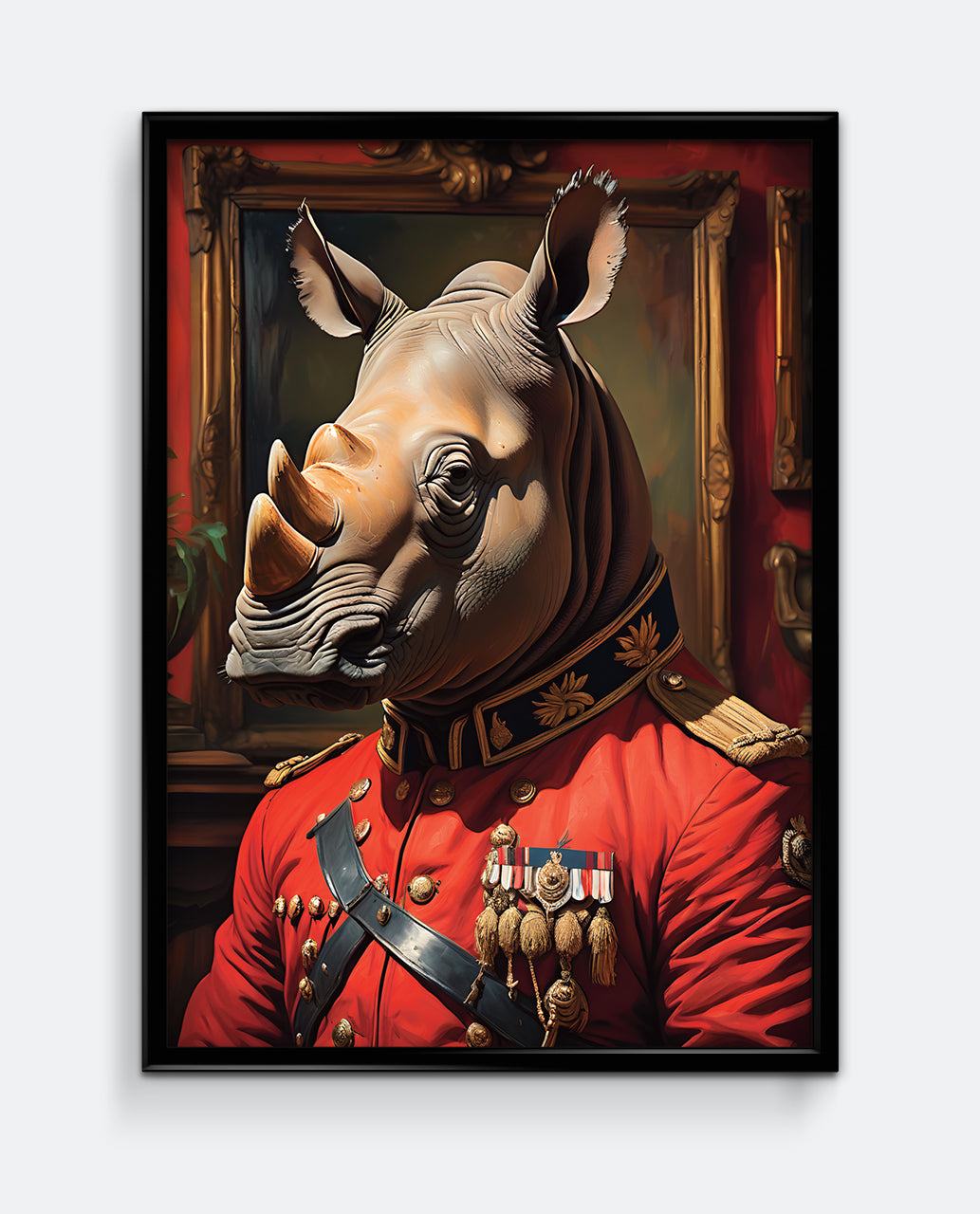 Rhino Military Animal Portrait Art