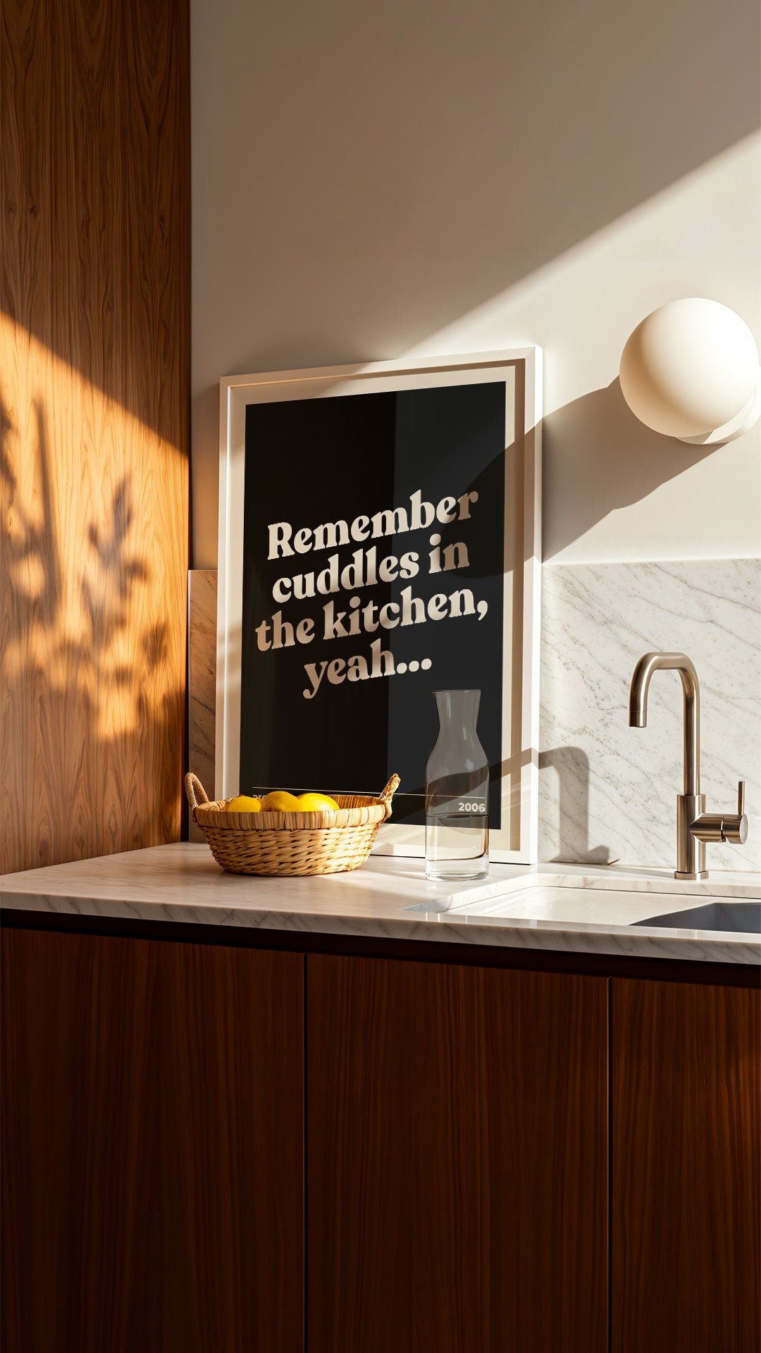 Remember Cuddles in the Kitchen, Yeah... Typographic Art Print