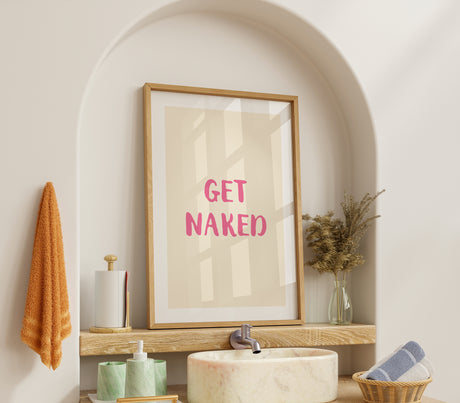 Get Naked Minimalist Bathroom Wall Art