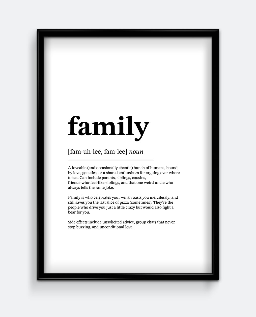 Family Definition Print