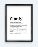 Family Definition Typography Print – Funny Modern Family Wall Art