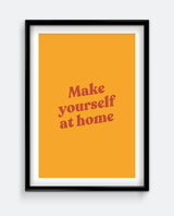 Make Yourself at Home Bathroom Sign Print – Warm Minimal Wall Art