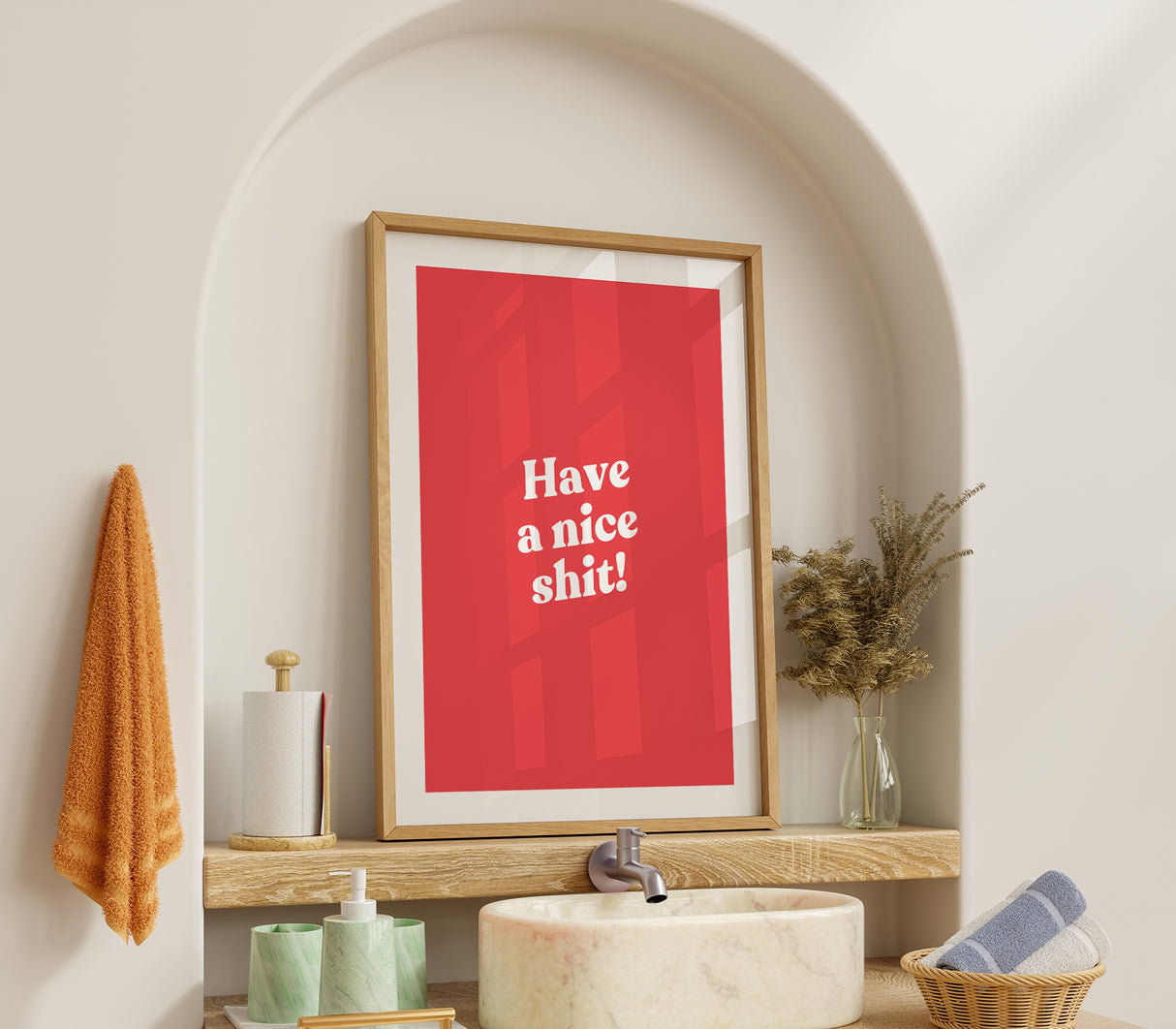 Have a Nice Shit! Funny Bathroom Print – Bold Typography Wall Art