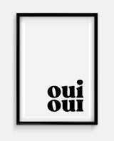 Oui Oui Typography Print – Minimalist French Inspired Wall Art