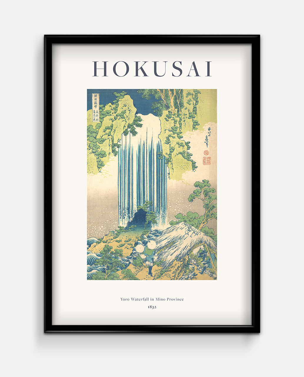Hokusai Yōrō Waterfall Print – Japanese Vintage Art Print – Minimalist Ukiyo-e Wall Art