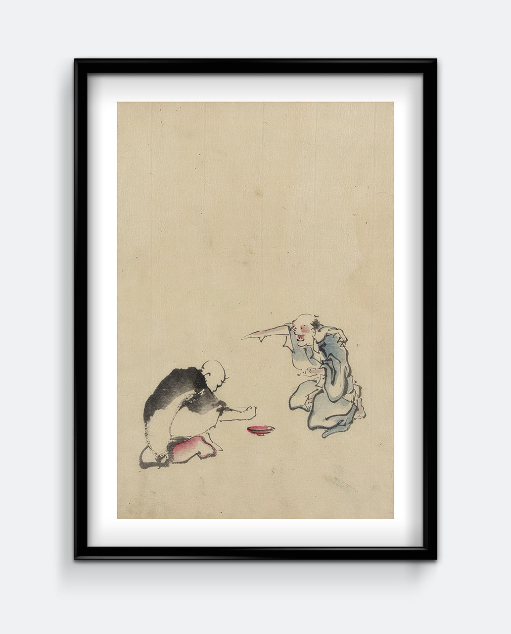 Hokusai - Two men playing a game or gambling Art Print
