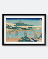 Hokusai - The Kintaikyo Bridge in Suō Province Japanese Art Print