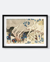 Hokusai - Poem by Minamoto no Muneyuki Japanese Art Print