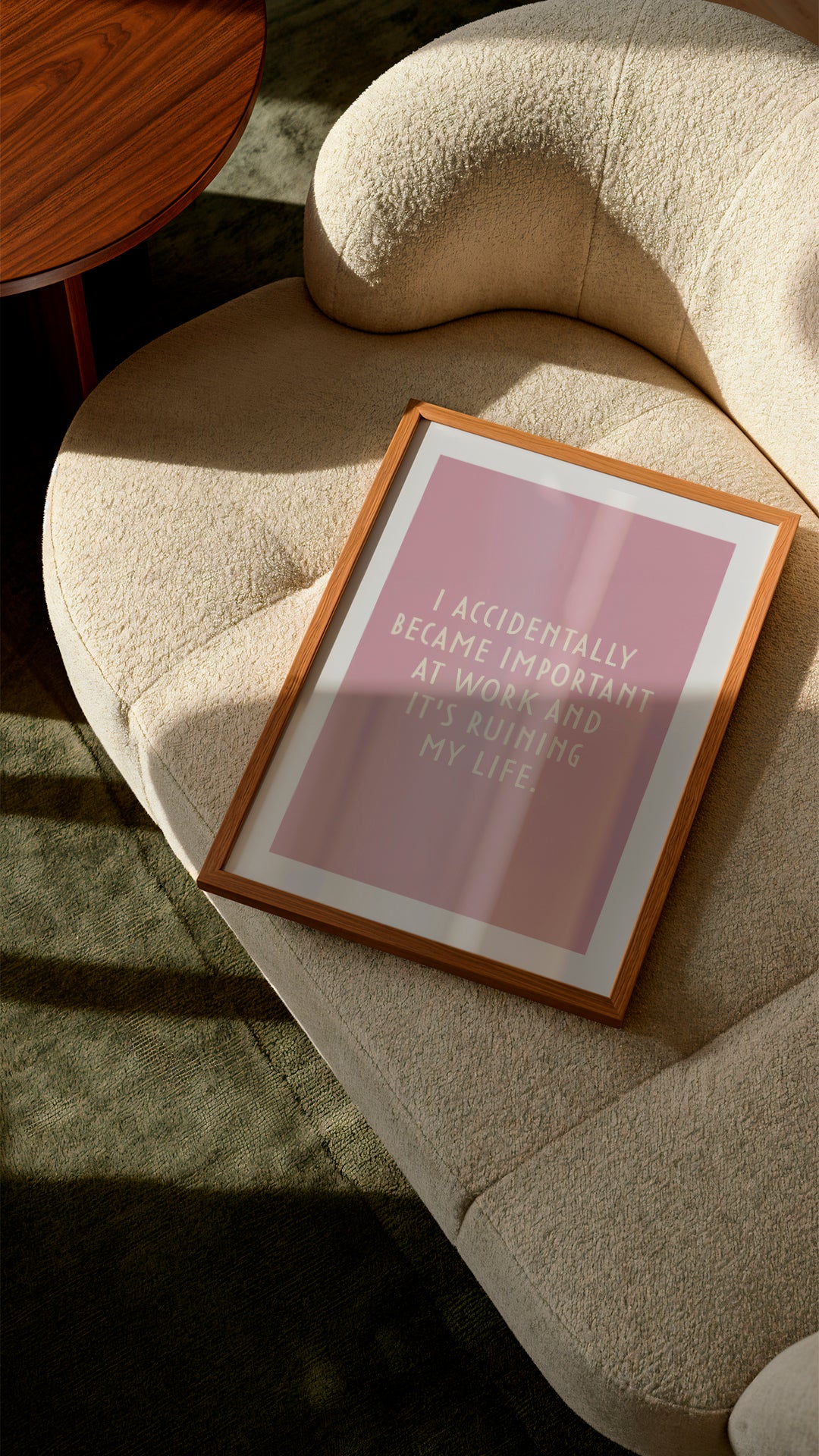 I Accidentally Became Important At Work - Funny Soft Pink Wall Art