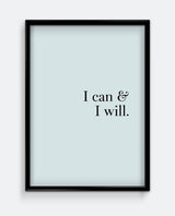 I Can & I Will Print – Minimalist Affirmation Wall Art – Modern Neutral Typography Poster