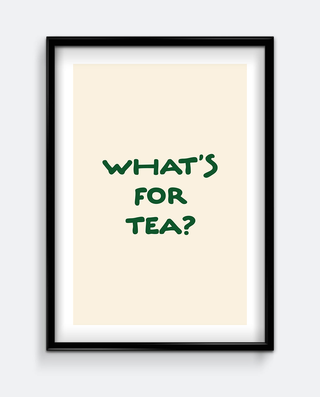 What's For Tea? Forest Green Kitchen Art Print
