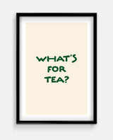 What's For Tea? Forest Green Kitchen Art Print