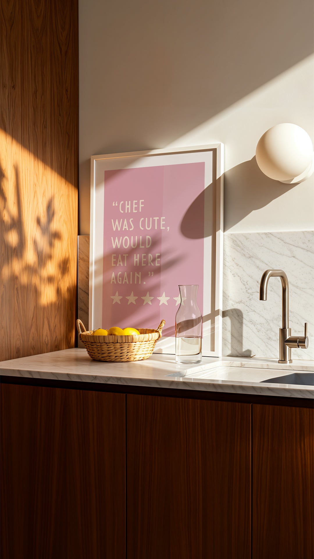 Five Star Chef Review Kitchen Quote Print