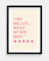 Chef Was Cute Funny Kitchen Print