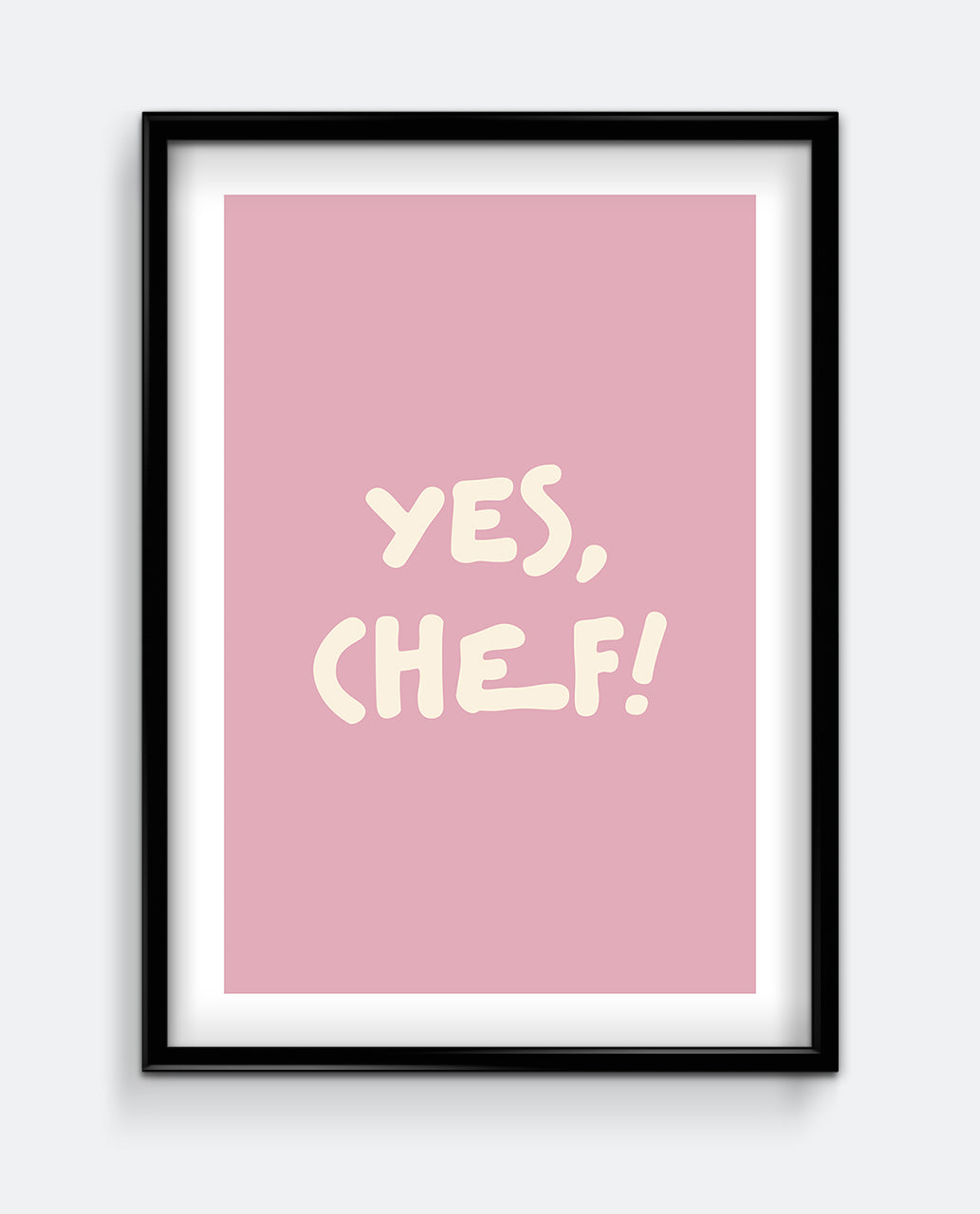 Yes, Chef! Soft Pink Kitchen Art Print
