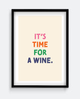 It’s Time for a Wine Art Print – Colourful Kitchen Wall Art