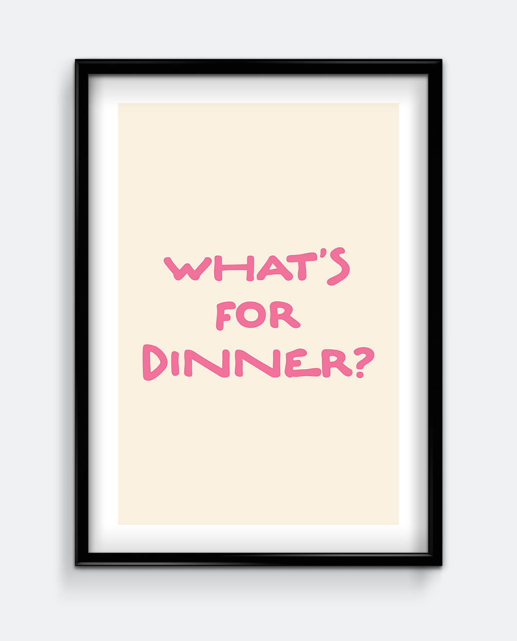 What’s For Dinner? Bold Pink Kitchen Art Print