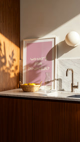 What’s For Dinner? Soft Pink Kitchen Art Print