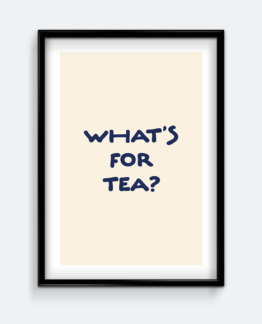 What’s For Tea? Navy Blue Kitchen Art Print
