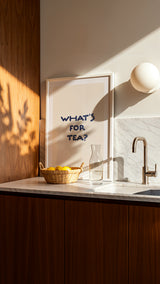 What’s For Tea? Navy Blue Kitchen Art Print