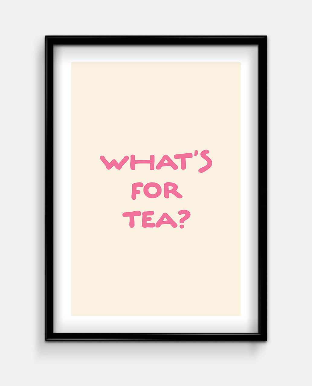 What’s For Tea? Bold Pink Kitchen Art Print