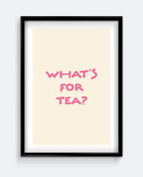 What’s For Tea? Bold Pink Kitchen Art Print