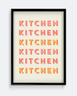 Kitchen Retro Type Art Print