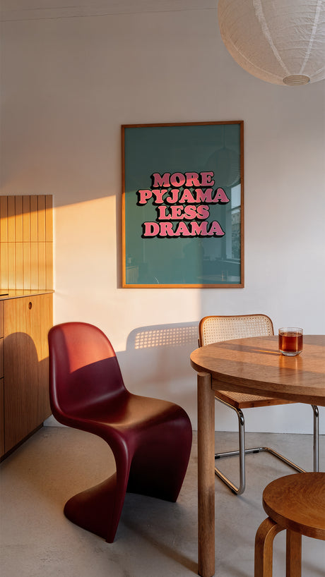 More Pyjama Less Drama Cute Bedroom Wall Art