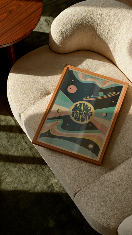 D’Yer Wanna Live Forever Spaceman? Retro Space Print – Psychedelic Cosmic Wall Art